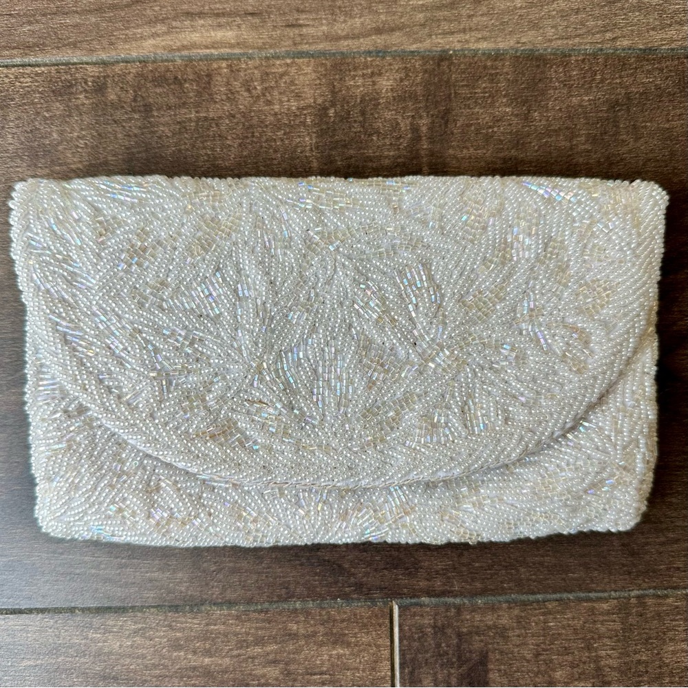 Carole M Studio - Vintage NWT White Beaded Purse - Vintage Sterns